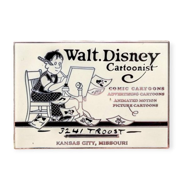 Disney Jewelry - Walter E. Disney Pin: Walt Disney Cartoonist Business Card